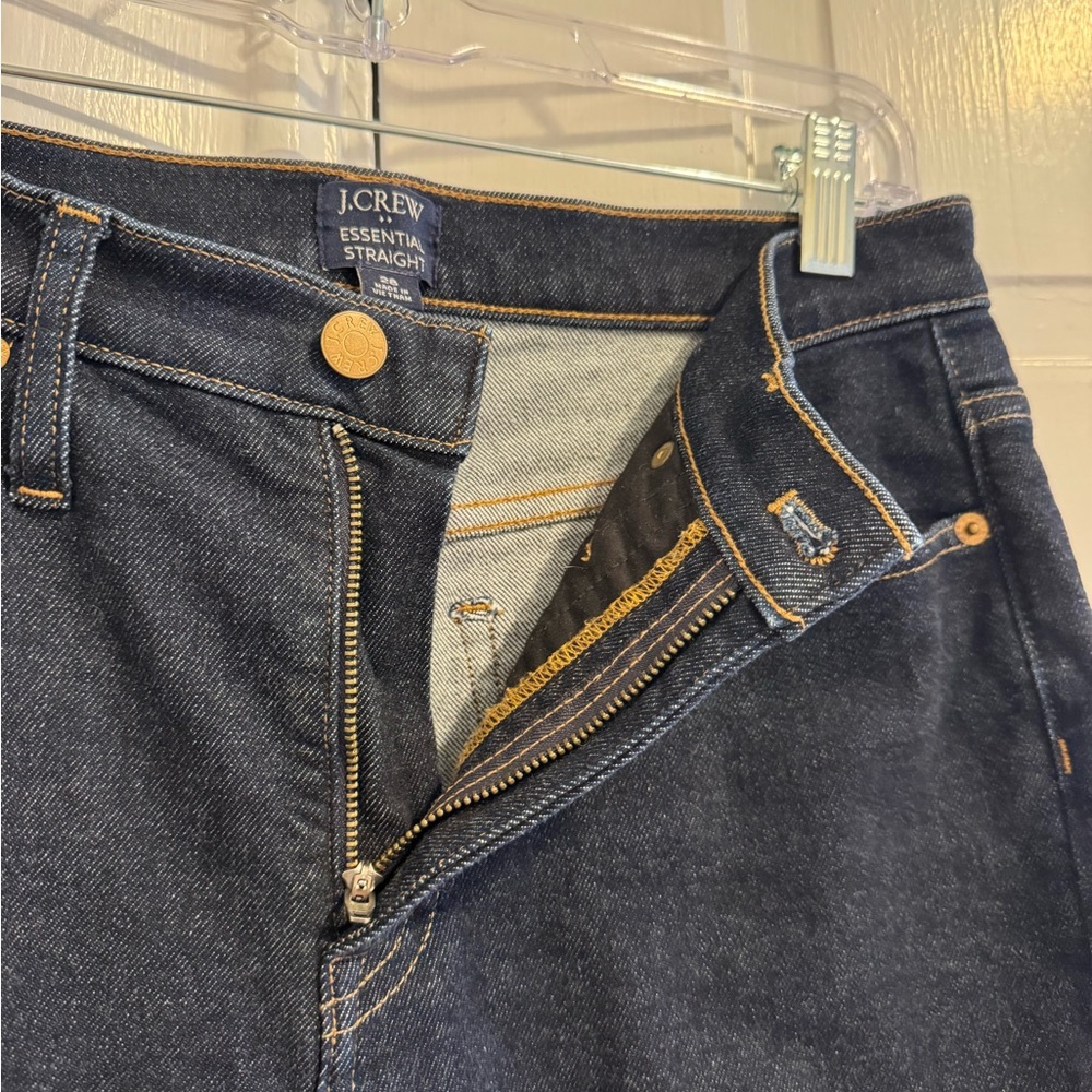 J.Crew Factory Essential Straight Jeans All-Day Stretch Dark Indigo 28